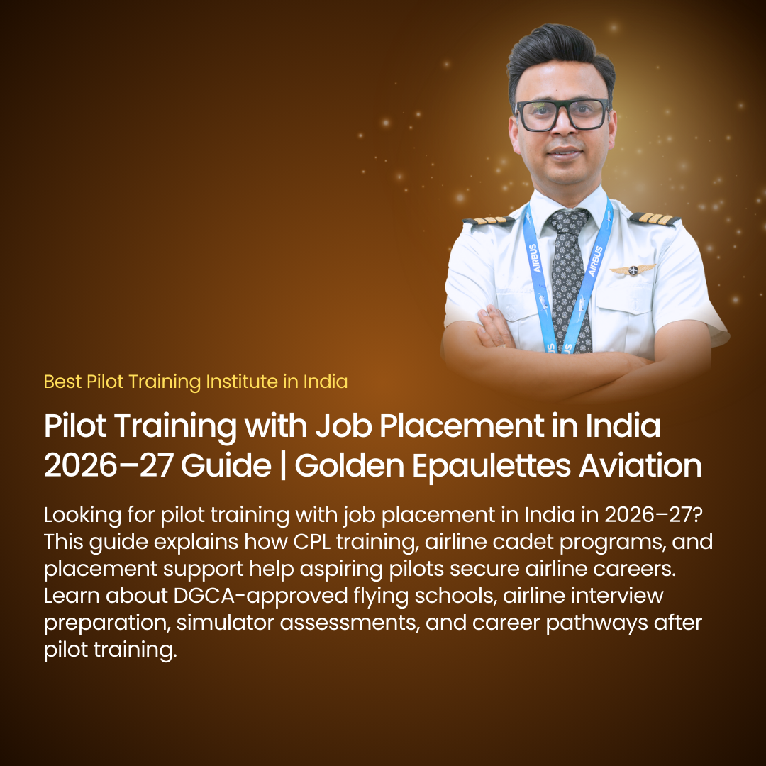 Pilot Training with Job Placement in India 2026–27 Guide | Golden Epaulettes Aviation